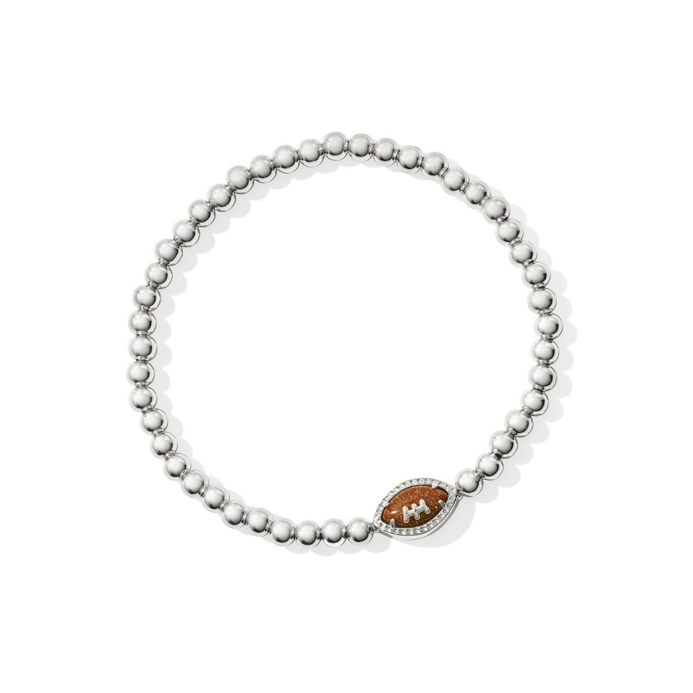 Kendra Scott Stretch Football Beaded Bracelet with Orange Goldstone / NWT